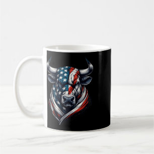 Vintage Amerikanischer Patriot Bull Kuh 4. Juli Am Kaffeetasse