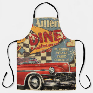 Vintage-amerikanisches Diner-Plakat: Retro-Stil Schürze