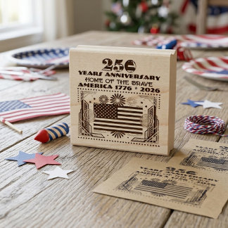Vintage-Amerikanisches-Fahnenmotiv 250-Jahre-Jubil Gummistempel