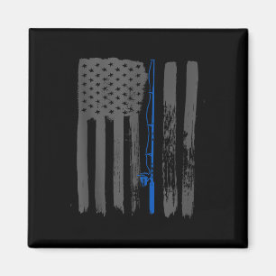 Vintage-Amerikanisches-Flagge-Angler-Shirt-Angler- Magnet