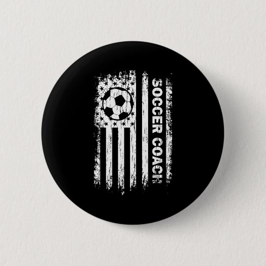 Vintage-amerikanisches-Flagge-Fußball-Trainer-Fußb Button (Vorderseite)
