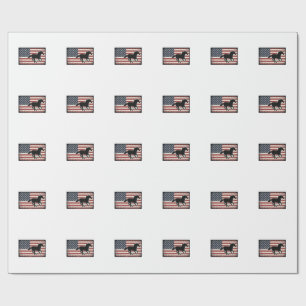 Vintage-amerikanisches-Flagge-Pferd-Vektor-Kunst-D Geschenkpapier