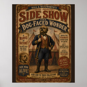 Vintage-amerikanisches Jahrmarkt-Plakat mit Wh Poster