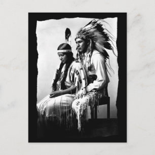 Vintage amerikanisches Liebespaar vom Bannock-Stam Ankündigungspostkarte