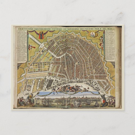 Vintage Amsterdam-Karte Postkarte (Vorderseite)