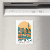 Vintage Amsterdam Magnet - Retro Netherlands  (In Situ (Geschirrspüler))