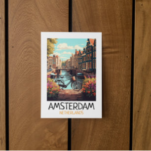 Vintage Amsterdam Niederlande Malerei Postkarte