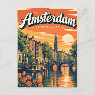 Vintage Amsterdam Niederlande Postkarte