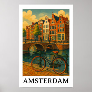 Vintage Amsterdam – Retro-Reise-Design Poster