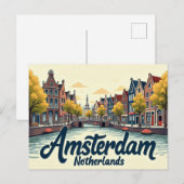 Vintage Amsterdam-Szenen Postkarte (Vorne/Hinten)