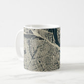 Vintage Amsterdamer Karte: Retro Minimalistisch Kaffeetasse (Vorderseite Links)