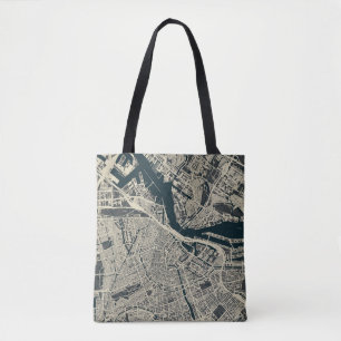Vintage Amsterdamer Karte: Retro Minimalistisch Tasche