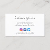 Vintage Analogkamera Fotografie Visitenkarte (Rückseite)