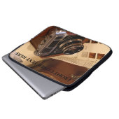Vintage Analogkamera in Lederbraun Laptopschutzhülle (Vorne Knopf)