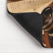 Vintage Analogkamera in Lederbraun Mousepad (Ecke)