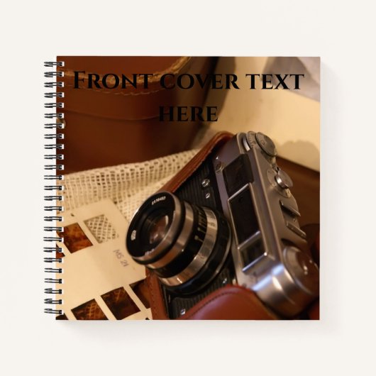 Vintage Analogkamera in Lederbraun Notizblock (Vorderseite)