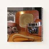 Vintage Analogkamera in Lederbraun Notizblock (Rückseite)