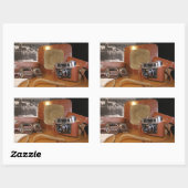 Vintage Analogkamera in Lederbraun Rechteckiger Aufkleber (Blatt)