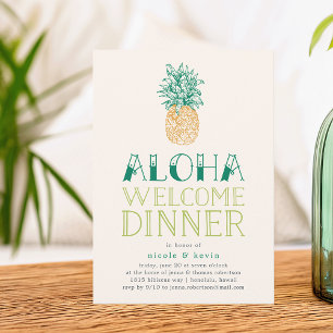 Vintage-Ananas-Aloha-Willkommens-Dinner-Einladung Einladung