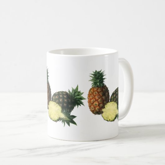Vintage Ananas, Bio Obst Kaffeetasse (VorderseiteRechts)