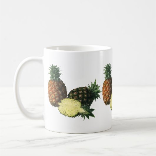 Vintage Ananas, Bio Obst Kaffeetasse (Links)
