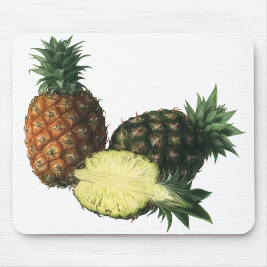 Vintage Ananas, Bio Obst Mousepad (Vorne)