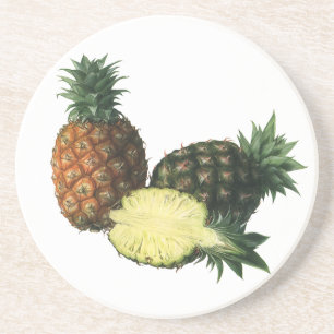 Vintage Ananas, Bio Obst Sandstein Untersetzer