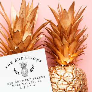 Vintage-Ananas-Botanik-Rücksendeadresse Gummistempel