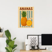 Vintage-Ananas-Botanik-Wandkunst Poster (Heimbüro)