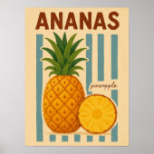 Vintage-Ananas-Botanik-Wandkunst Poster (Vorne)
