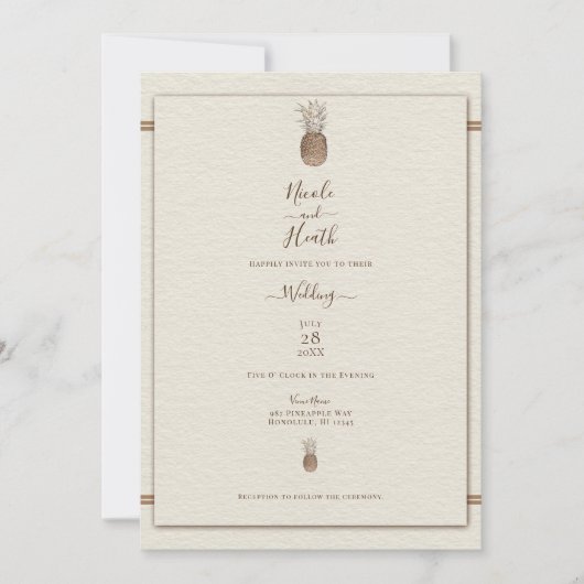 Vintage Ananas Einladung (Vorderseite)