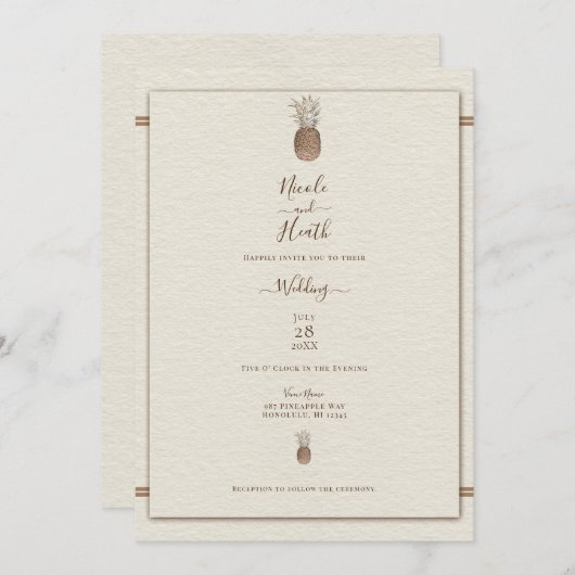 Vintage Ananas Einladung (Vorne/Hinten)