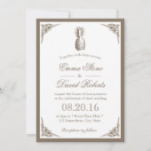 Vintage Ananas Elegante Hochzeit Einladung (Vorderseite)