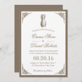 Vintage Ananas Elegante Hochzeit Einladung (Vorne/Hinten)