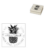 Vintage Ananas Fruchtname Rücksendeadresse Gummistempel (Stempel)