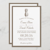 Vintage Ananas-Hochzeit Einladung (Vorne/Hinten)