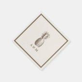 Vintage Ananas-Hochzeit Serviette (Ecke)