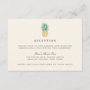 Vintage-Ananas-Hochzeitsempfangskarte Begleitkarte