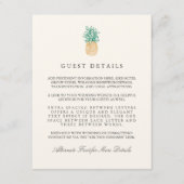 Vintage Ananas Hochzeitsgast-Informationen Begleitkarte (Vorderseite)