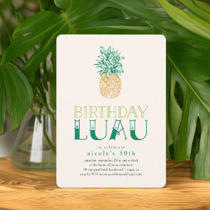 Vintage-Ananas-Luau-Geburtstagseinladung Einladung