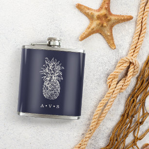 Vintage-Ananas-Monogramm Flachmann