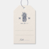 Vintage Ananas-Monogramm-Platzkarten Geschenkanhänger (Vorderseite)