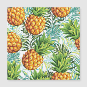 Vintage Ananas: Nahtloses Blumenmuster. Magnetkarte