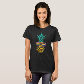 Vintage Ananas-Regenbogenbrille T-Shirt (Vorne ganz)