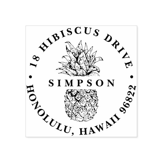 Vintage Ananas-Rücksendeadresse Gummistempel (Prägung)