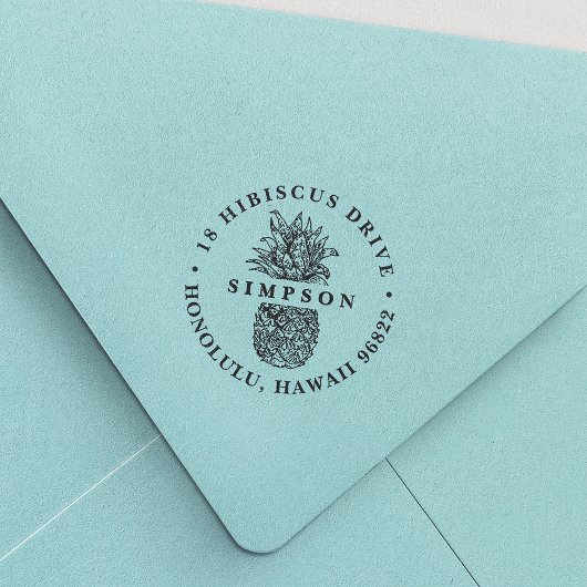 Vintage Ananas-Rücksendeadresse Gummistempel