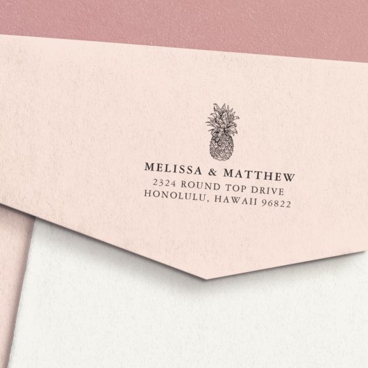 Vintage Ananas-Rücksendeadresse Permastempel