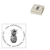 Vintage Ananas Runde Rücksendeadresse Gummistempel (Stempel)