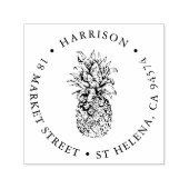 Vintage Ananas Runde Rücksendeadresse Permastempel (Design)