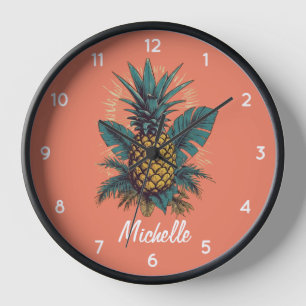 Vintage Ananas Sommerurlaub Personalisiert Uhr